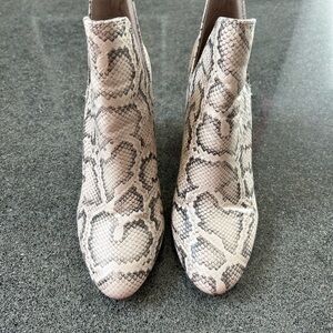 Steve Madden Beige Snakeskin Ankle Booties